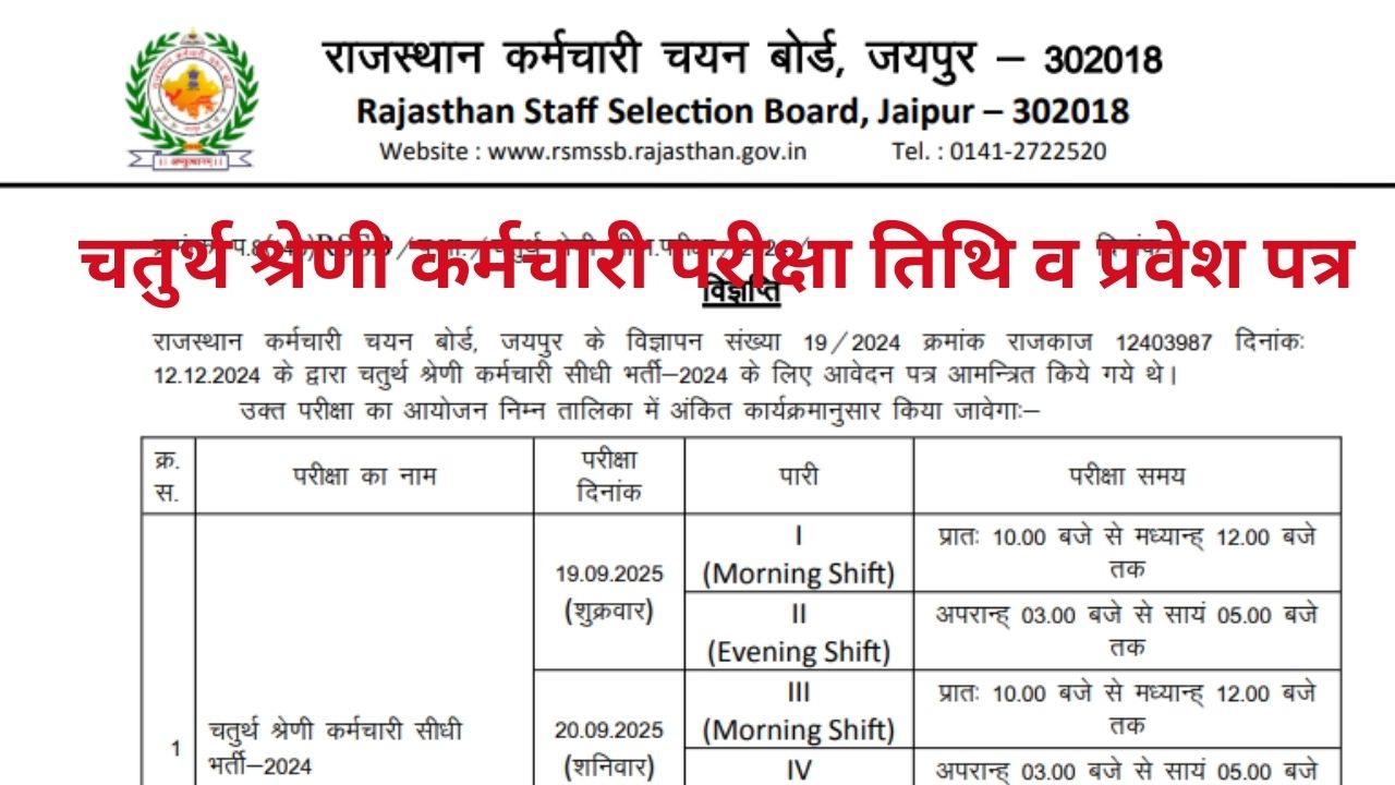 RSSB 4th Grade Exam Date 2025 out